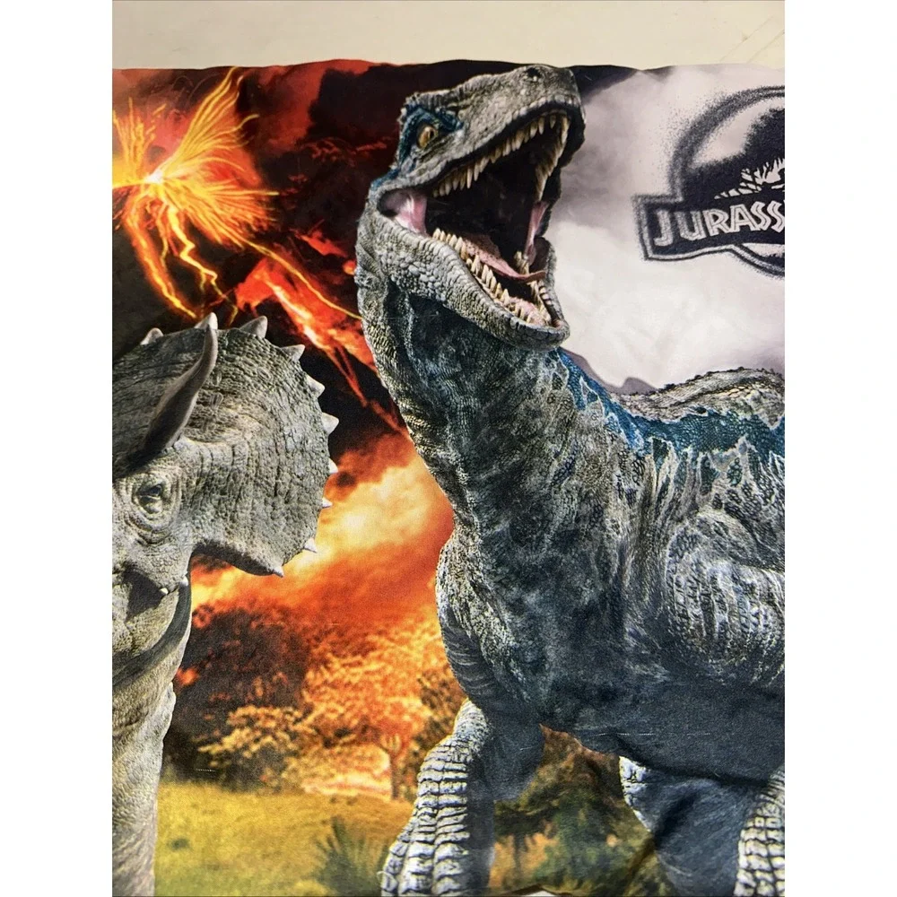 Jurassic World Dinosaur Pillowcase Standard Size 26x19 Raptor Blue Jurassic Park